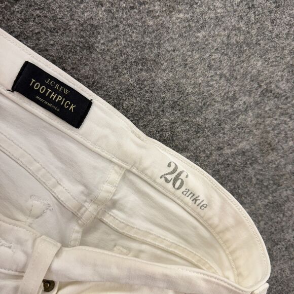 J. Crew Jeans Women 26 Plus Beige Denim Light Wash Low Rise Ankle Toothpick - Picture 6 of 8